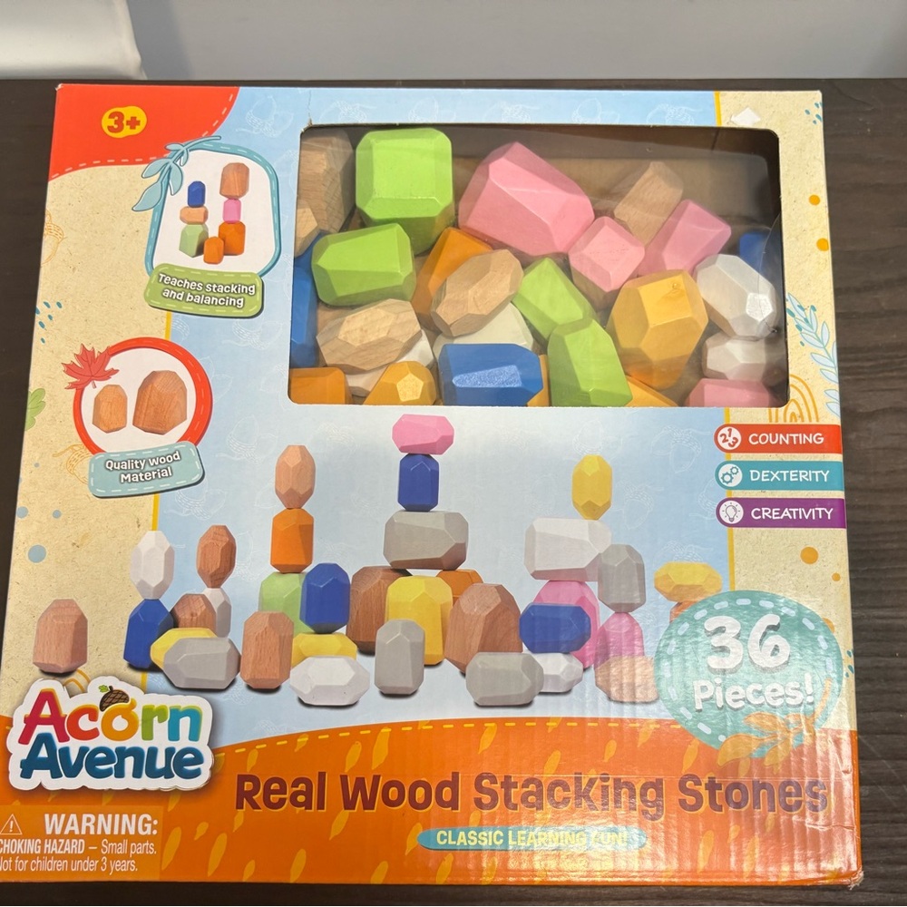 Real Wood Sensory Stacking Stones - Pastel Multicolor Set